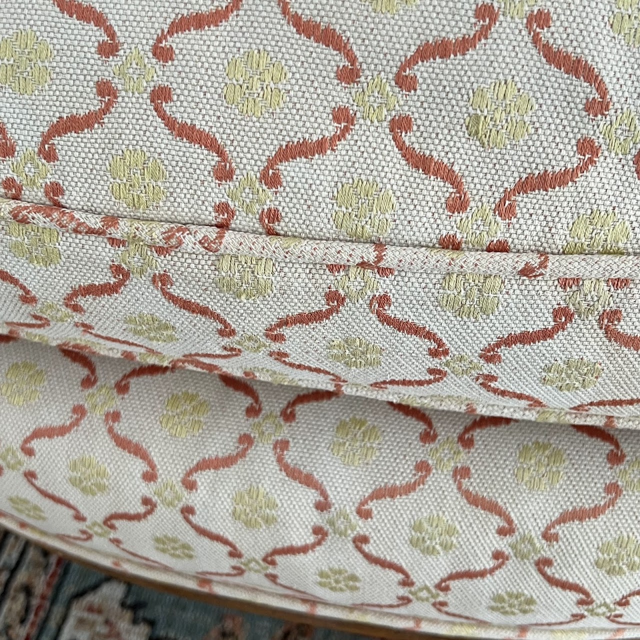 Country French Style Jacquard Upholstered Bergère