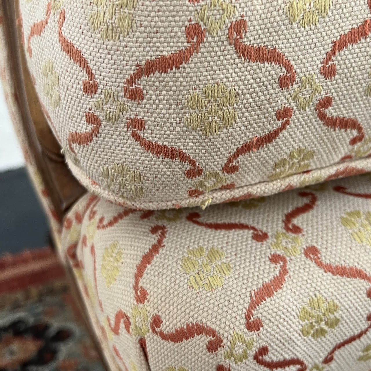 Country French Style Jacquard Upholstered Bergère