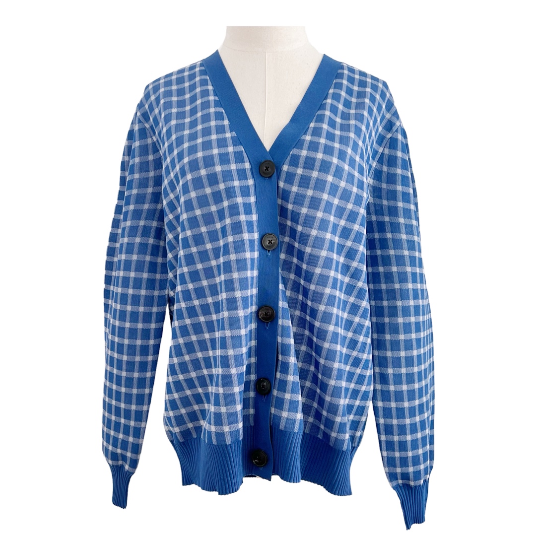 Tory Burch NEW Picnic Plaid Boyfriend Cardigan