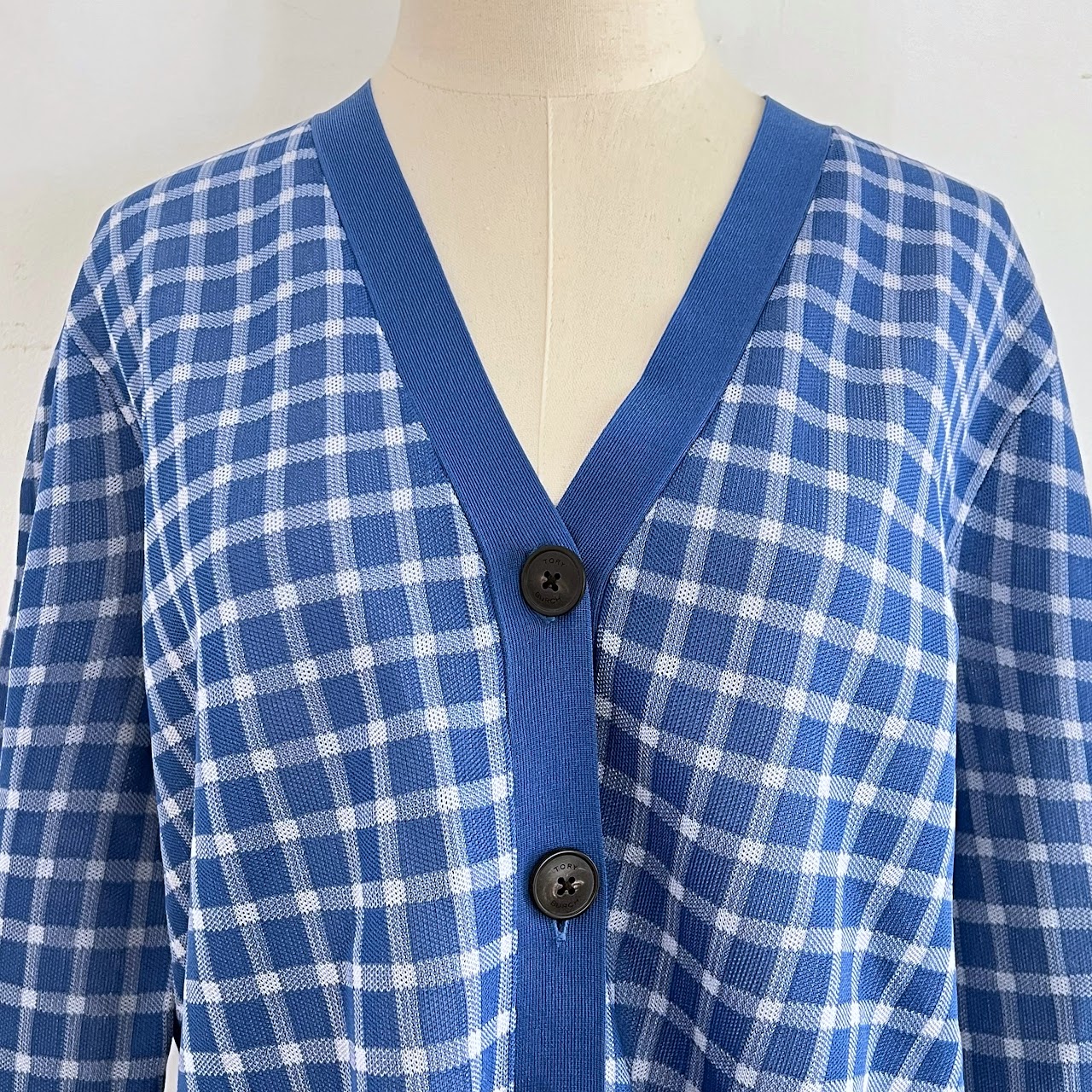 Tory Burch NEW Picnic Plaid Boyfriend Cardigan