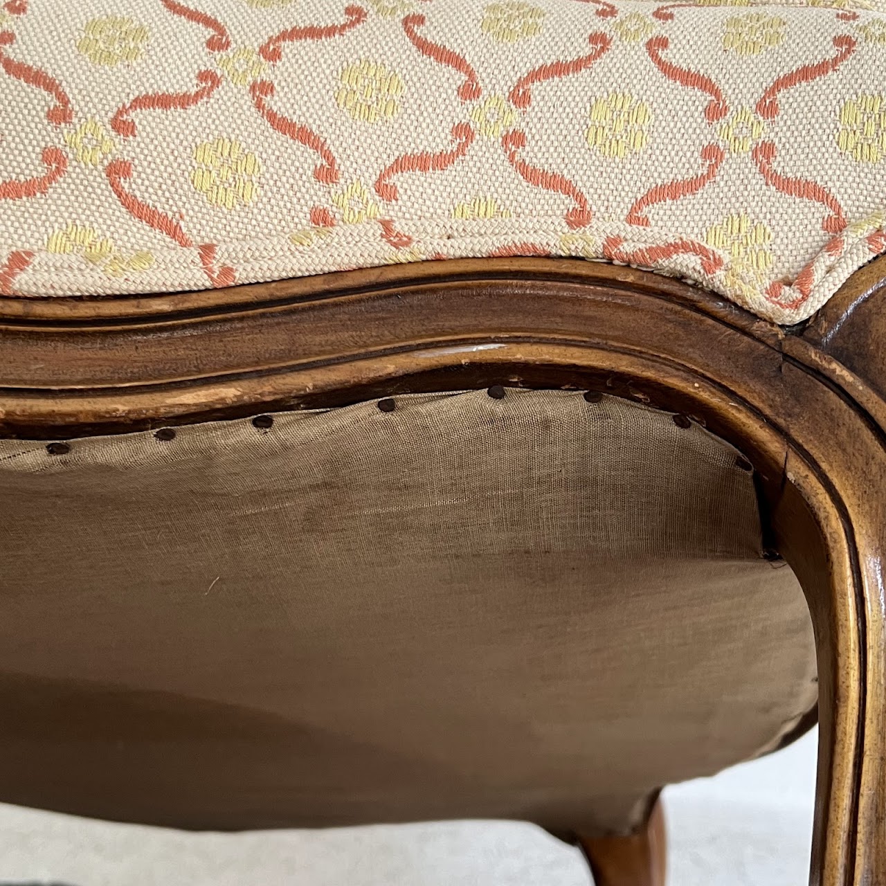 Country French Style Jacquard Upholstered Bergère