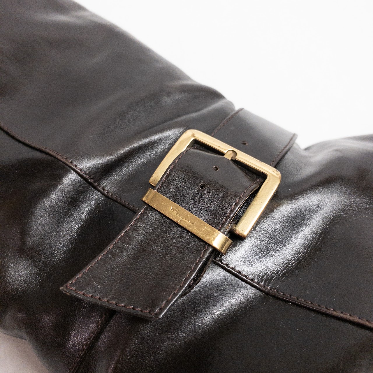 Salvatore Ferragamo Leather Riding Boots