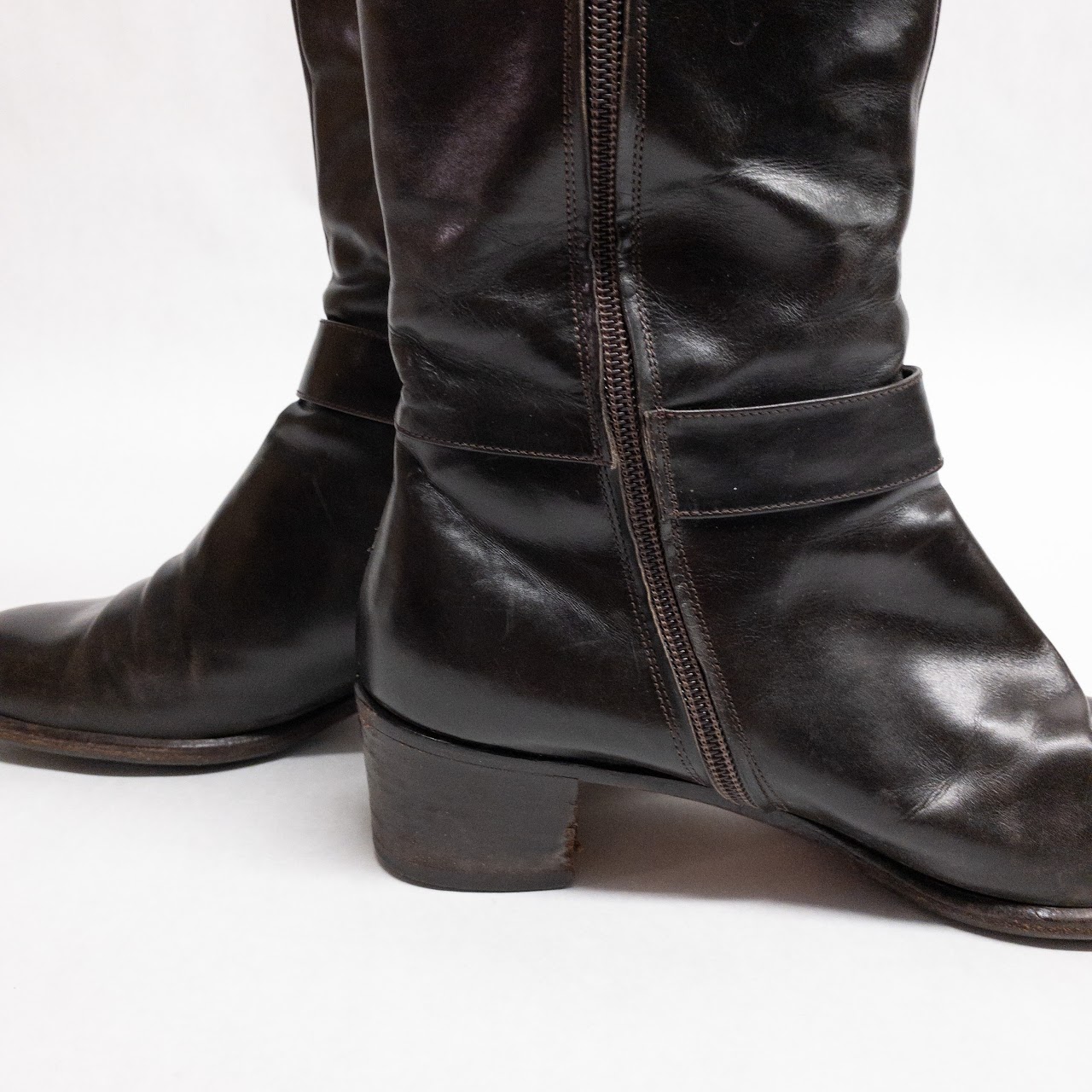 Salvatore Ferragamo Leather Riding Boots