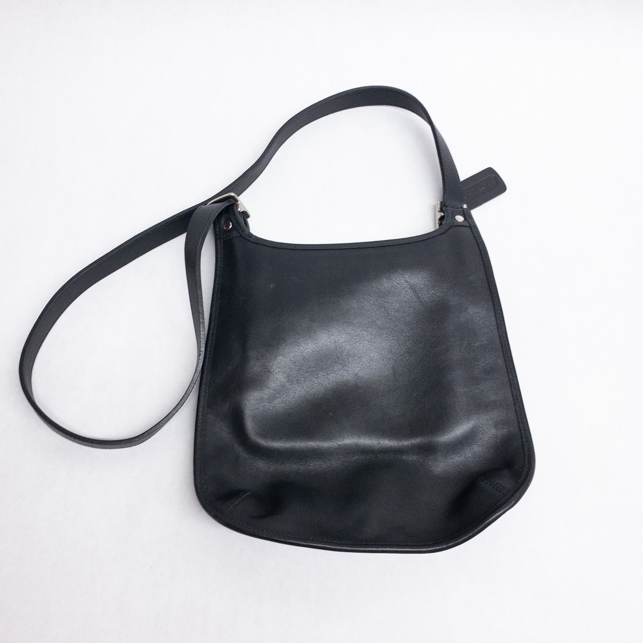 Coach Black Leather Crossbody Saddle Bag