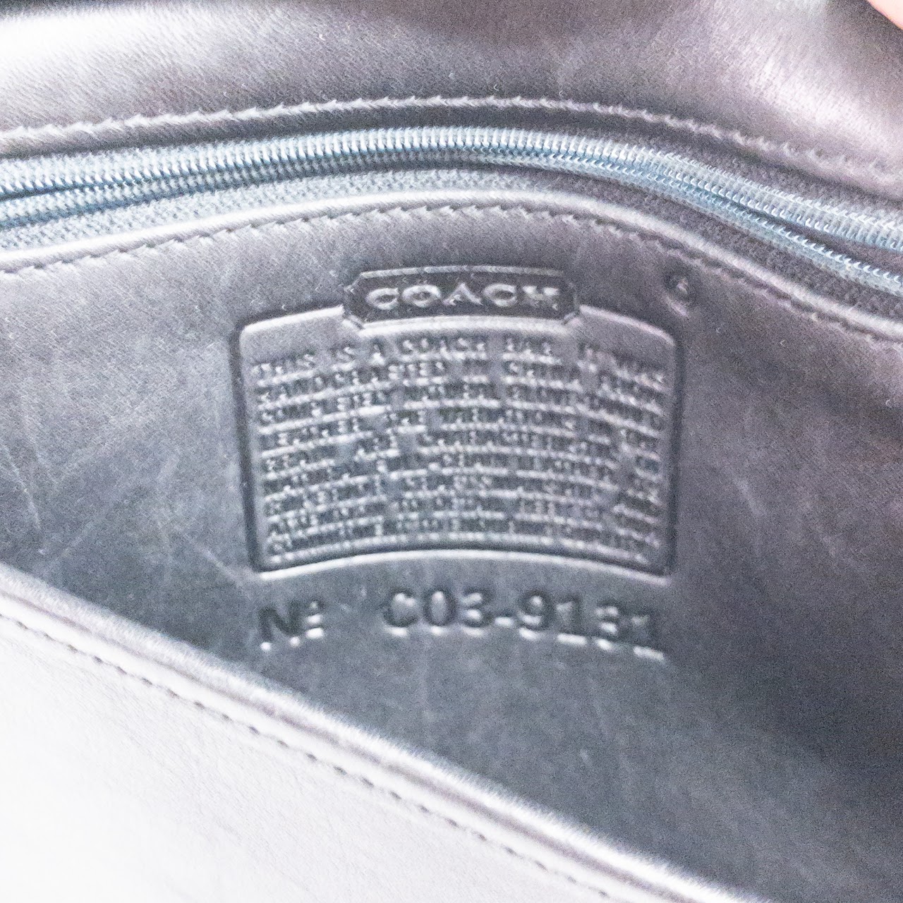 Coach Black Leather Crossbody Saddle Bag