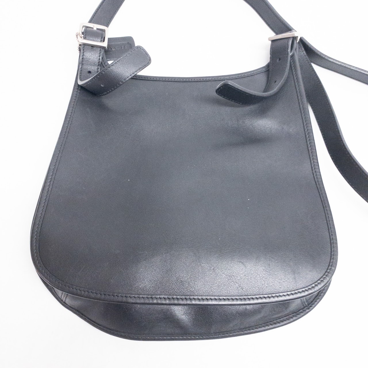 Coach Black Leather Crossbody Saddle Bag