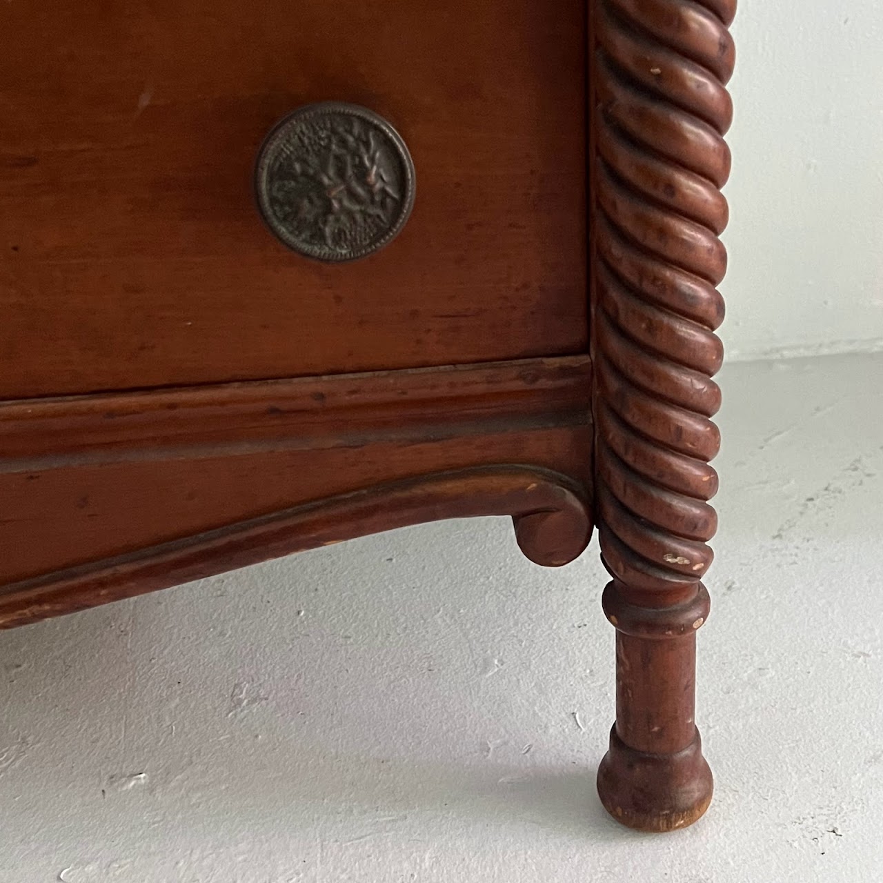 Victorian Carved Cherry Slant-Front Writing Desk