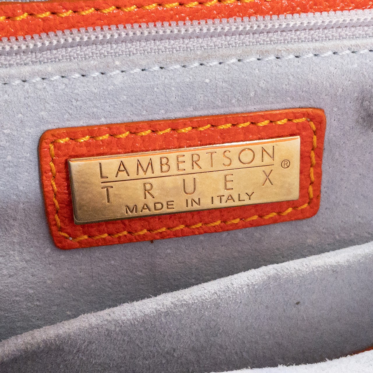 Lambertson Truex Orange Leather Handbag