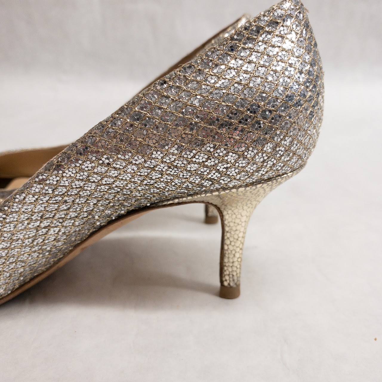 Jimmy Choo Isabel Glitter Champagne Heels