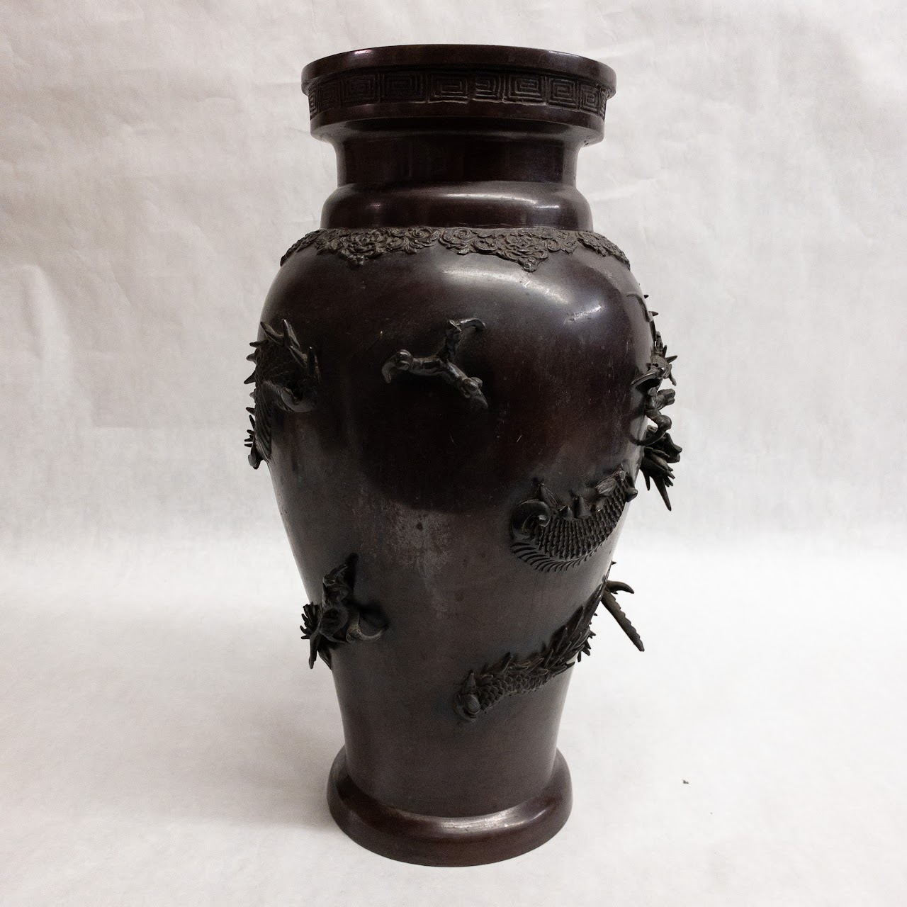 Bronze Dragon Lamp Vase Pair