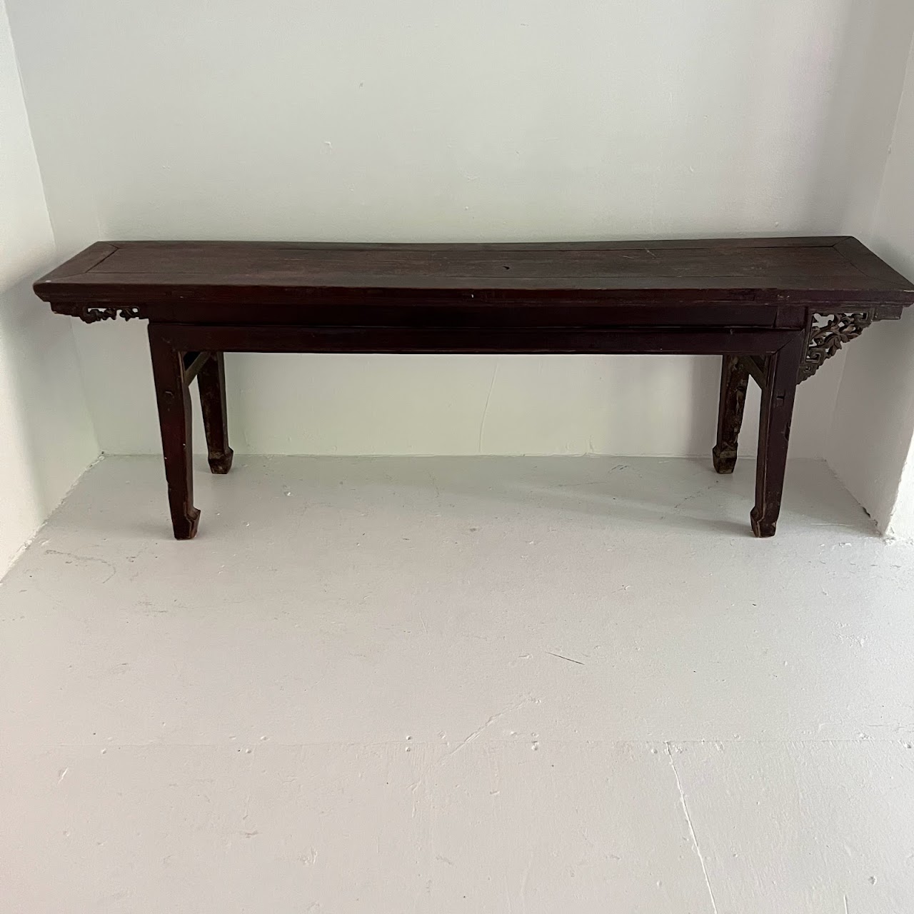 Chinese Antique Carved Lacquered Bench #2