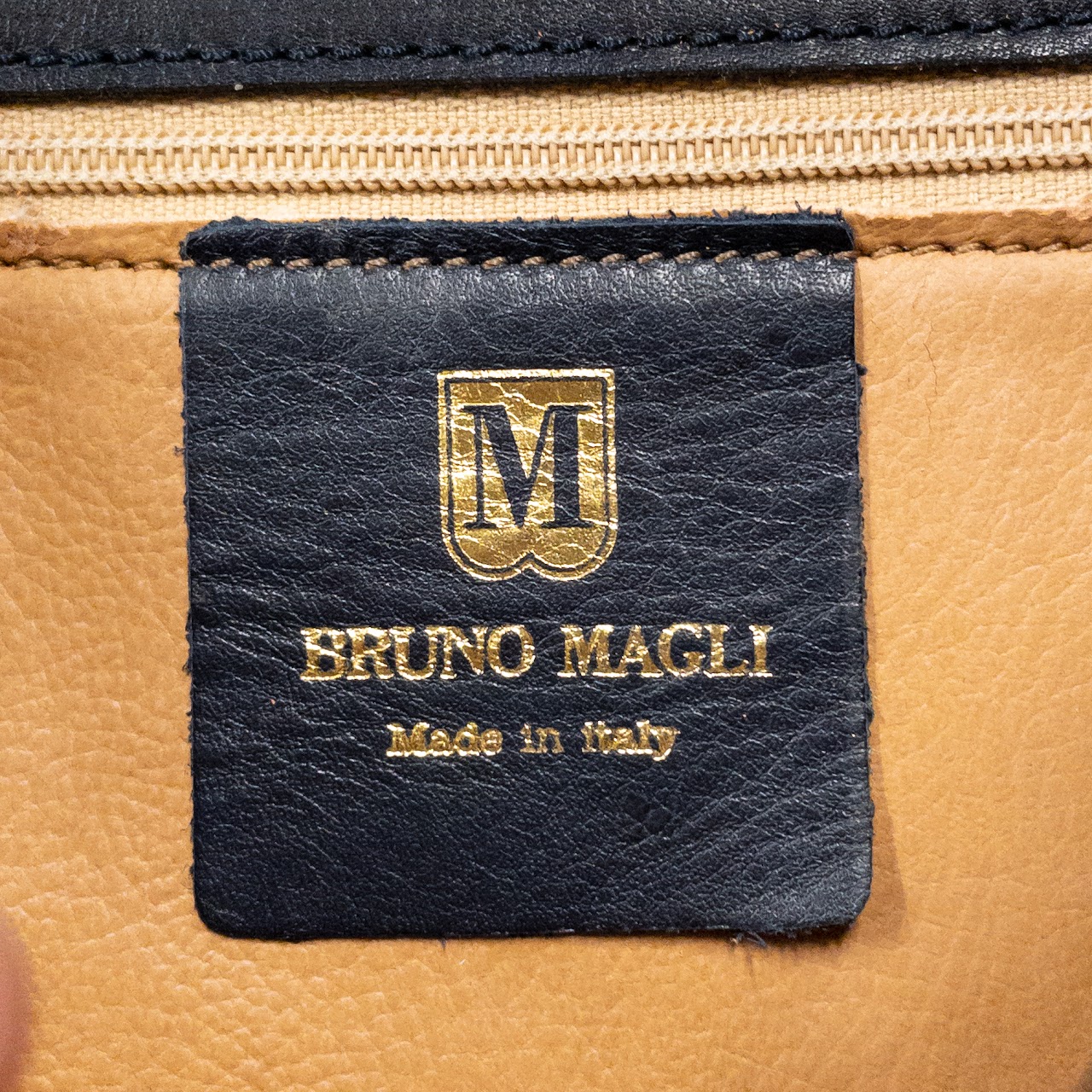 Bruno Magli Vintage Navy Blue Shoulder Bag
