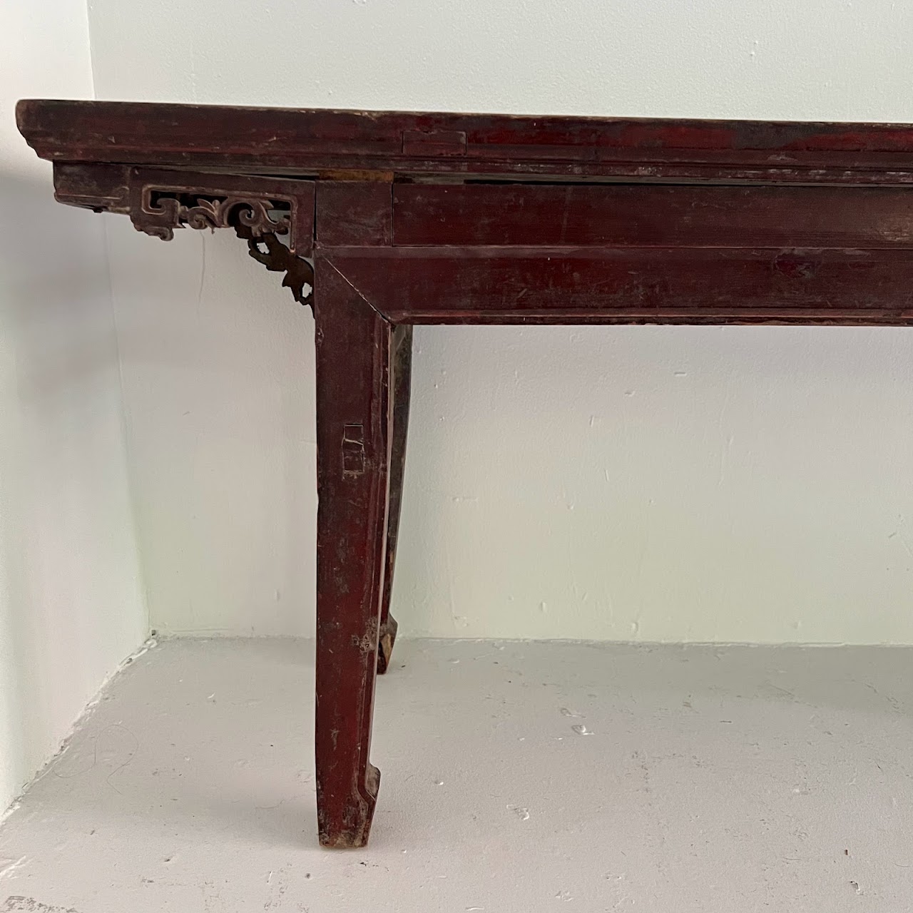 Chinese Antique Carved Lacquered Bench #2