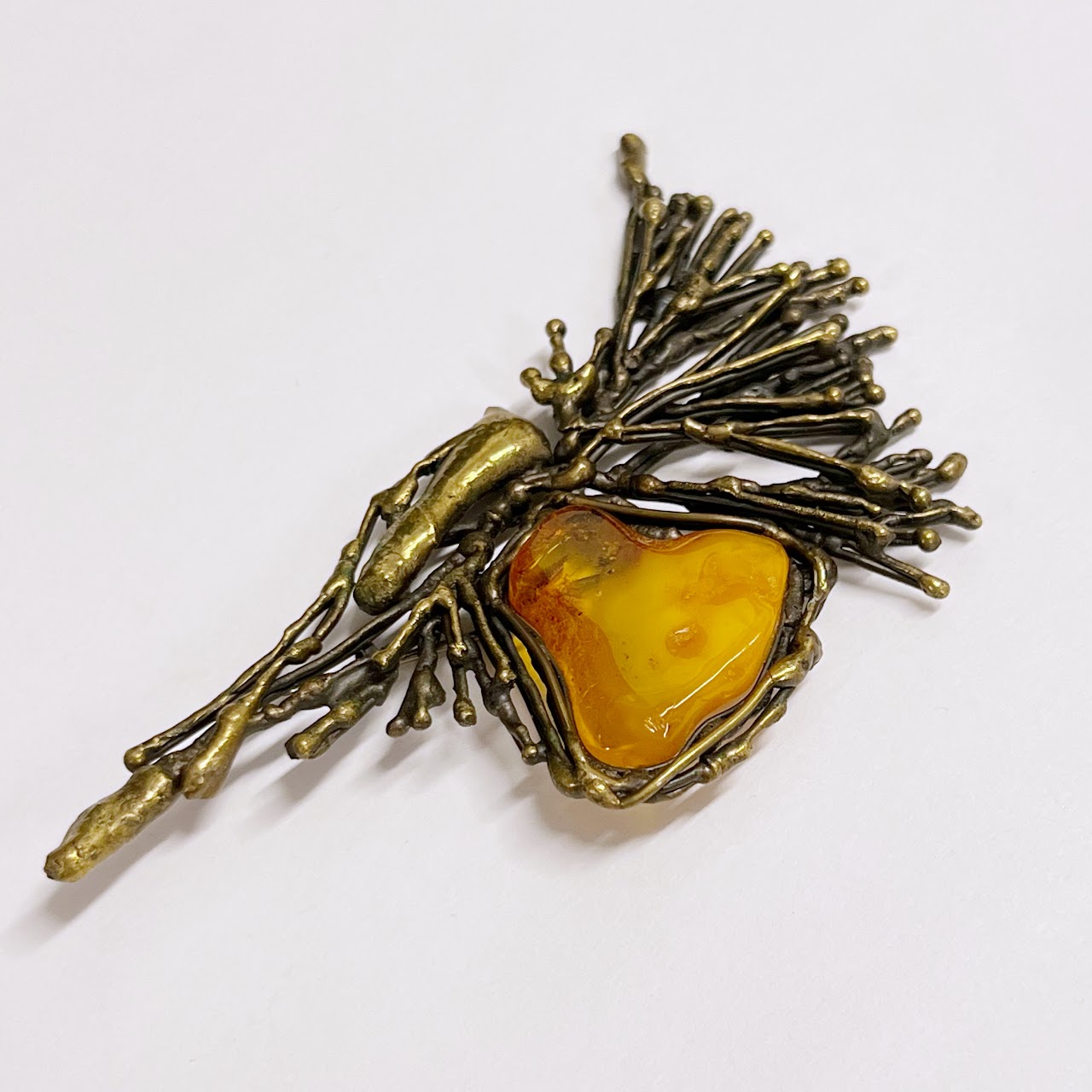 Amber Organic Modern Statement Pin