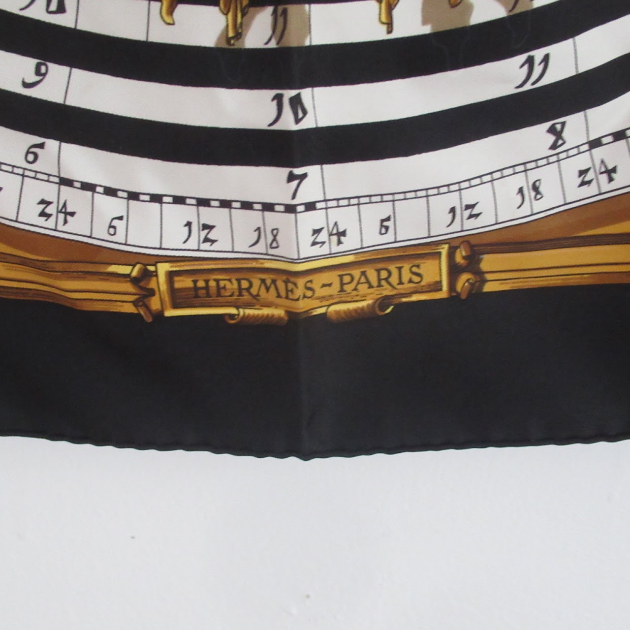 Hermès Black Silk Zodiac Scarf