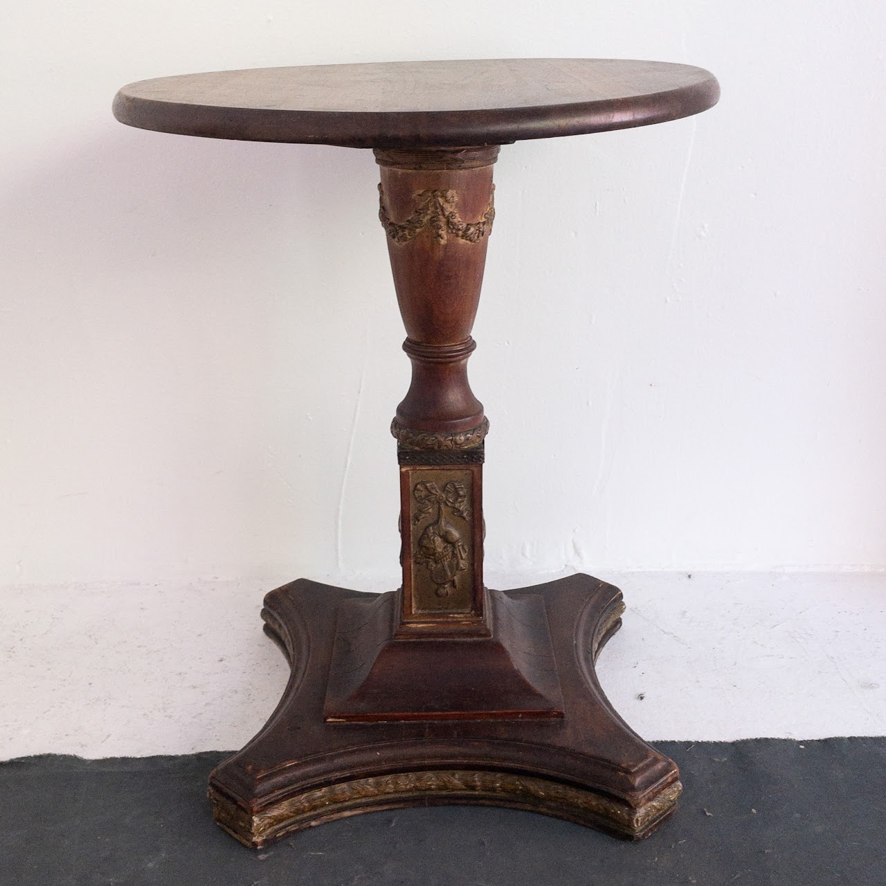 Vintage Carved Wood Accent Table