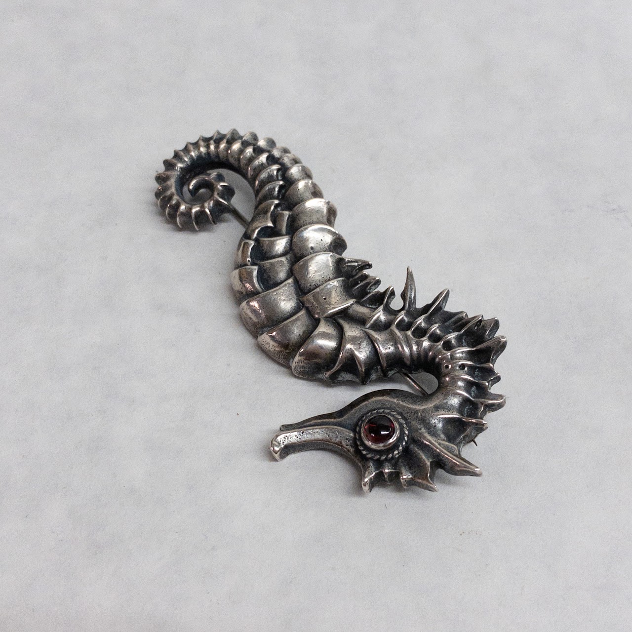 Sterling Silver Seahorse Brooch