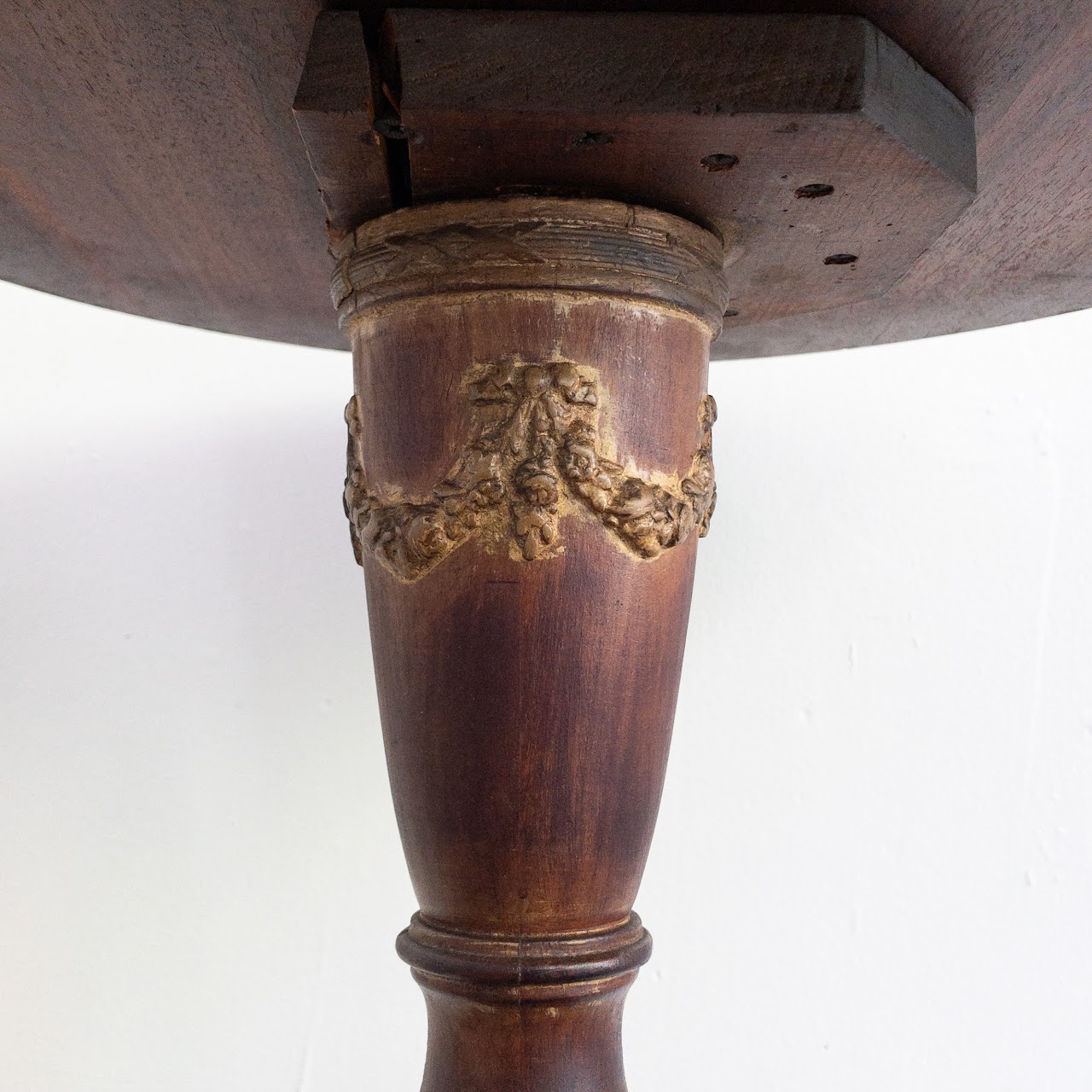 Vintage Carved Wood Accent Table