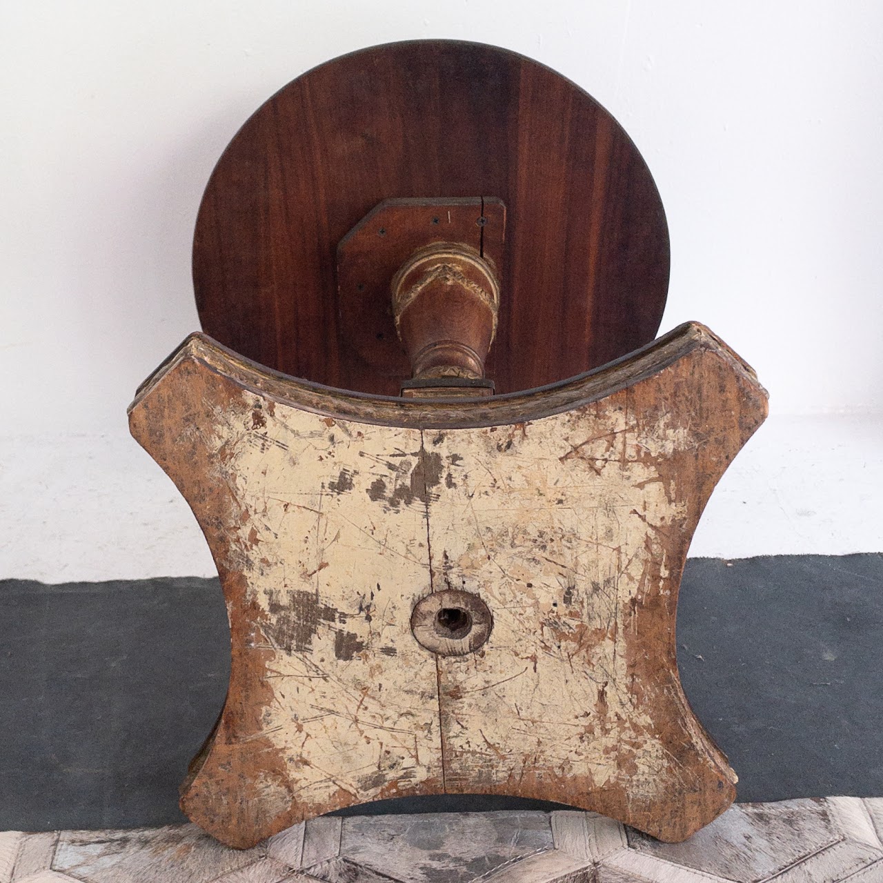 Vintage Carved Wood Accent Table