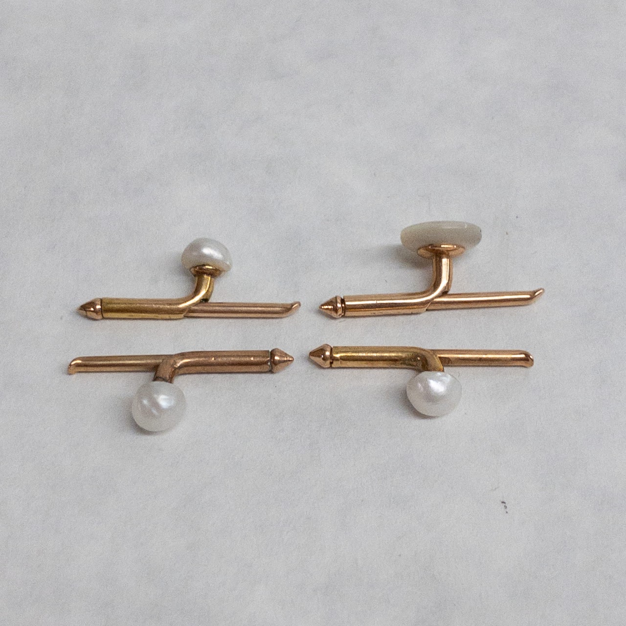 14K Gold & Pearl Shirt Stud Lot