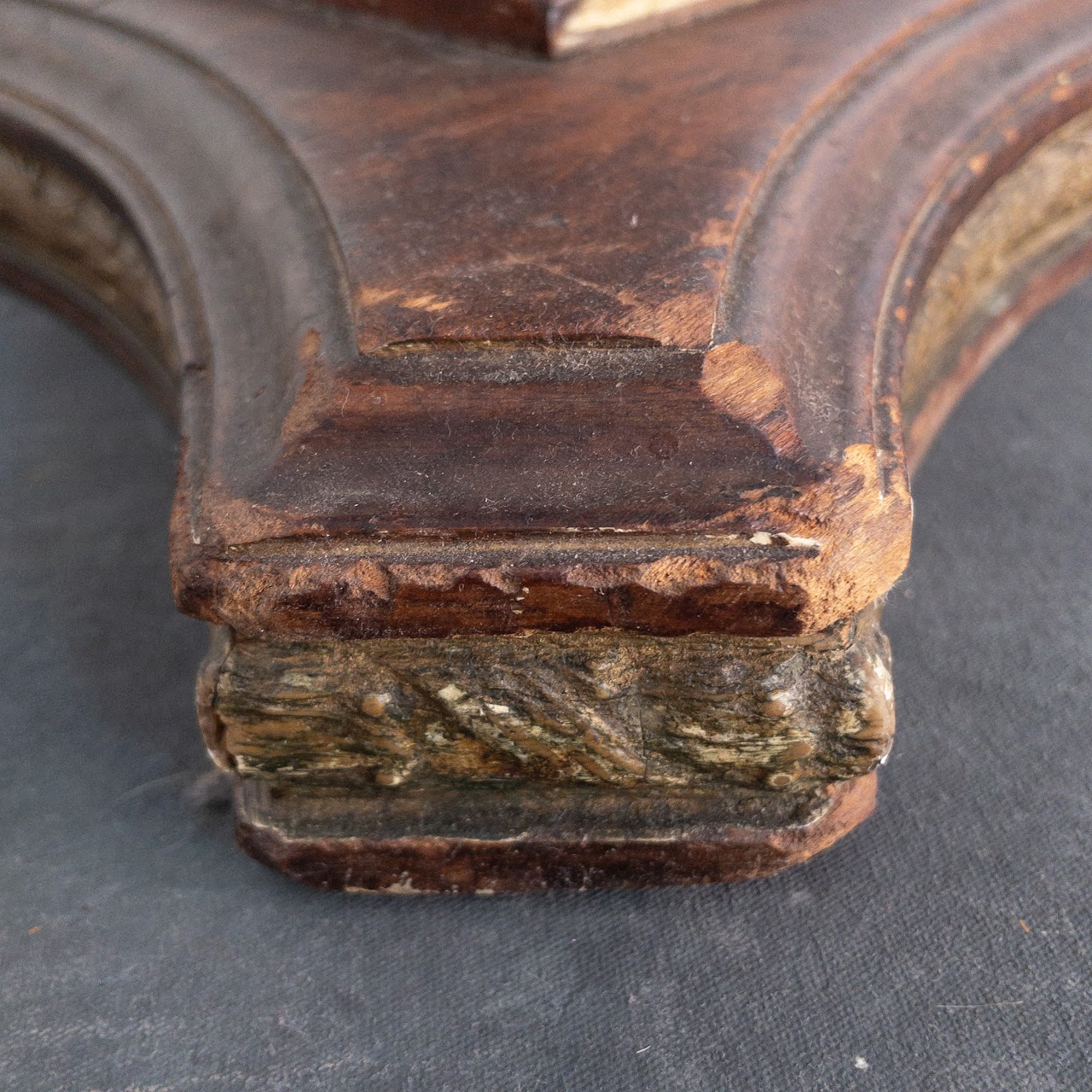 Vintage Carved Wood Accent Table