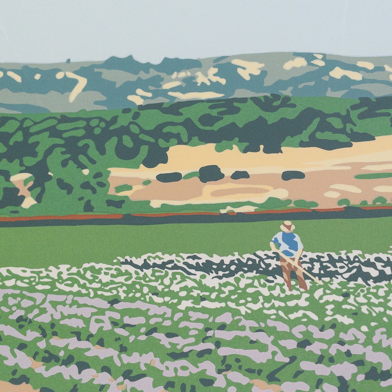 Steven R. Miller Signed 'California Flower Fields' Lithograph