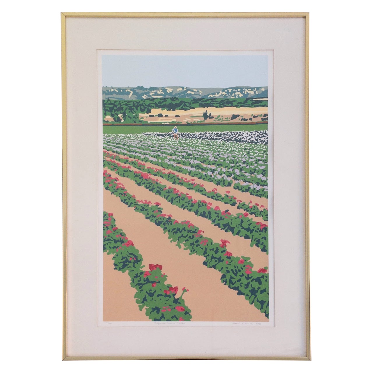 Steven R. Miller Signed 'California Flower Fields' Lithograph