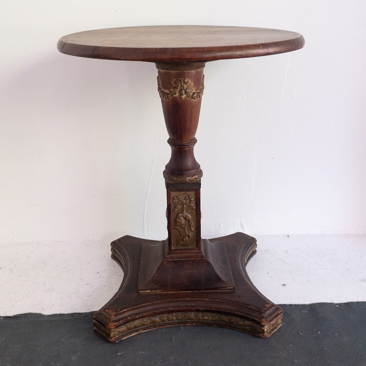 Vintage Carved Wood Accent Table