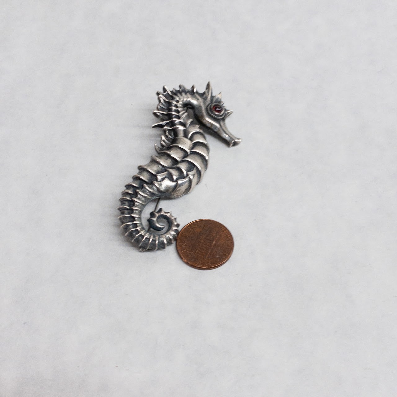 Sterling Silver Seahorse Brooch