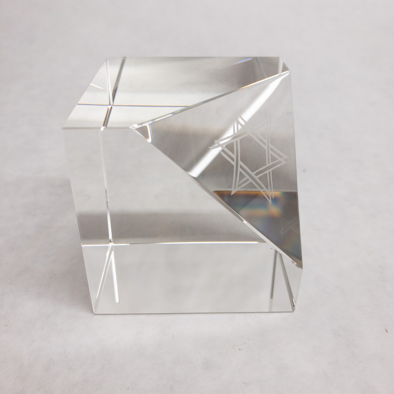 Steuben Glass Star of David Prismatic Object