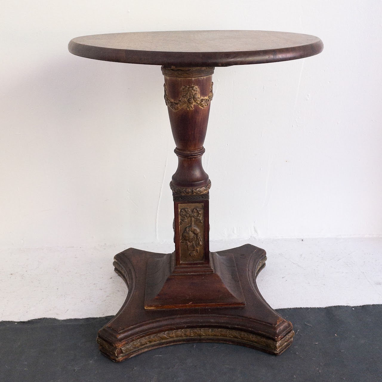 Vintage Carved Wood Accent Table