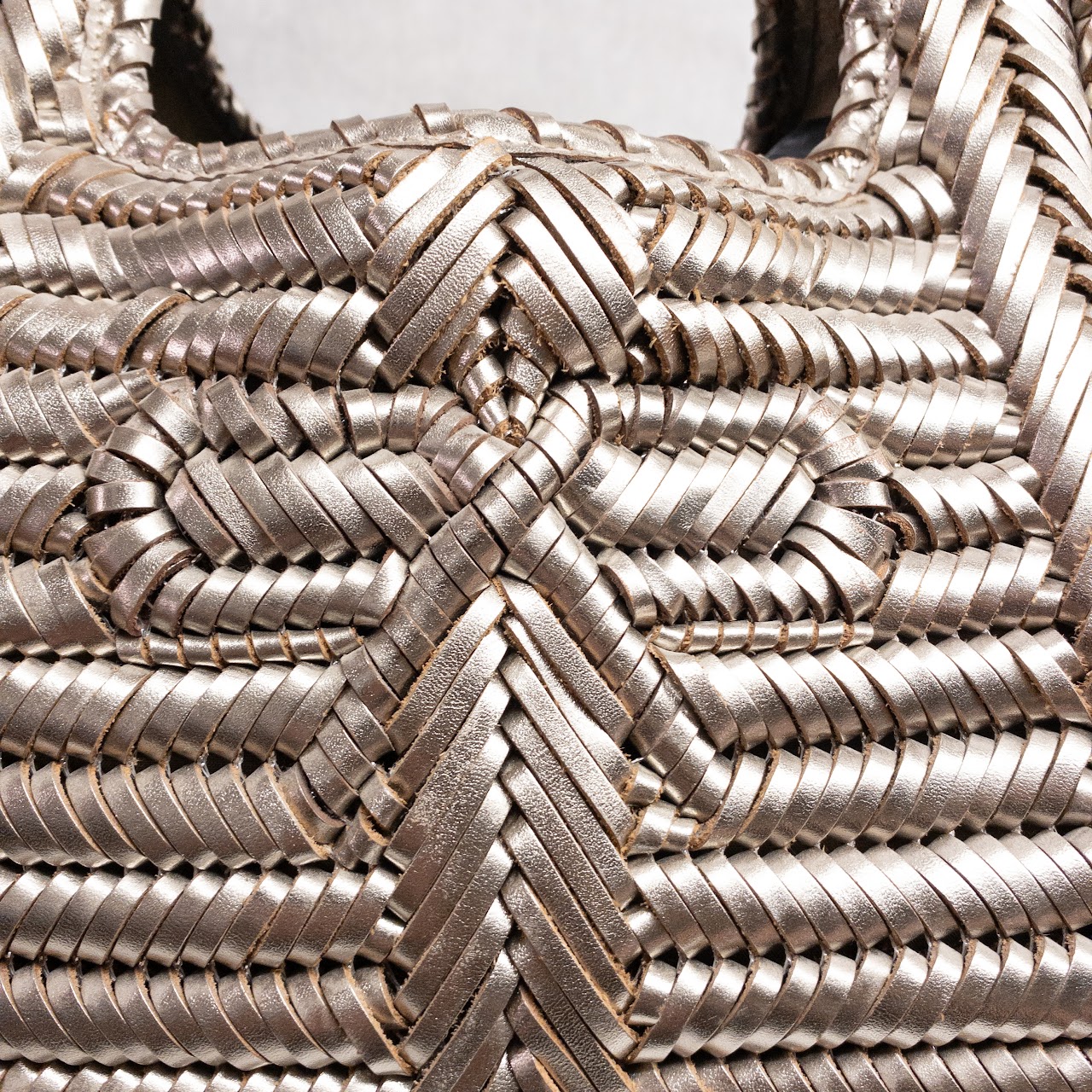 Anya Hindmarch Braided Metallic Leather Tote Bag