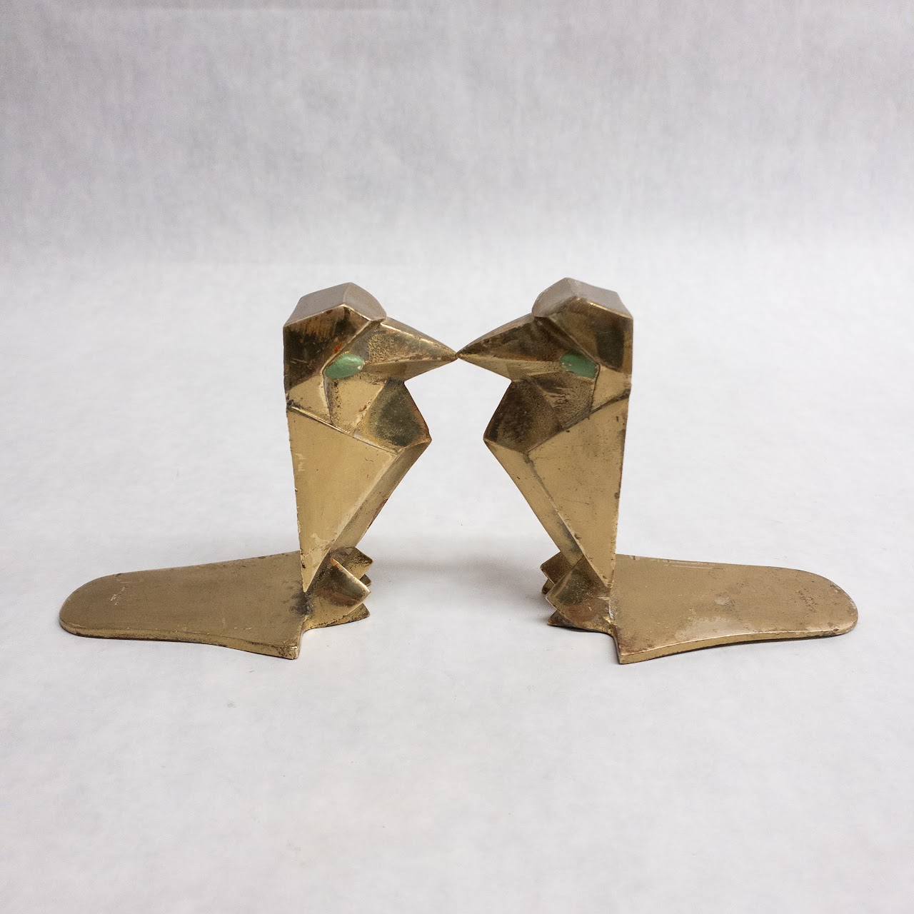 Art Brass Co. Vintage Geometric Bird Bookends