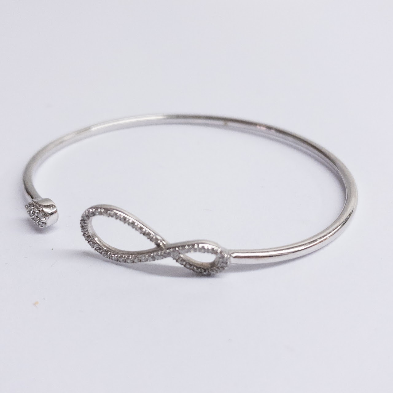 14K White Gold and Diamond Cuff Bracelet