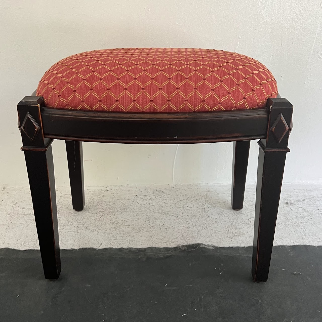 Jacquard Upholstered Footstool