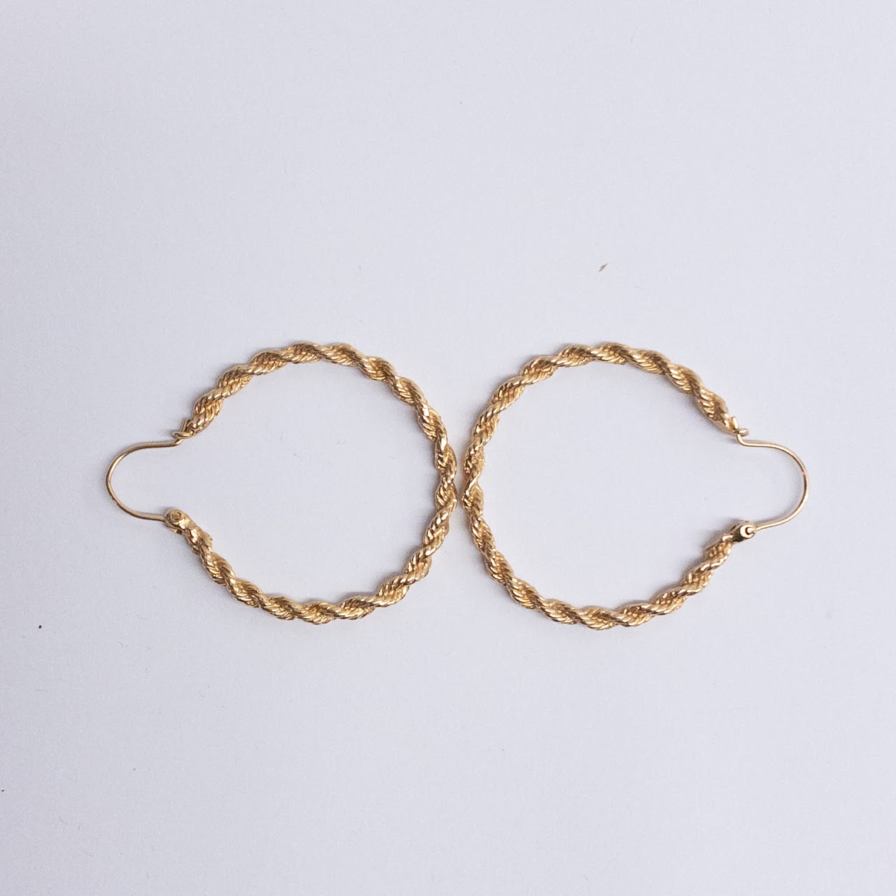 14K Gold Twisted Hoop Earrings