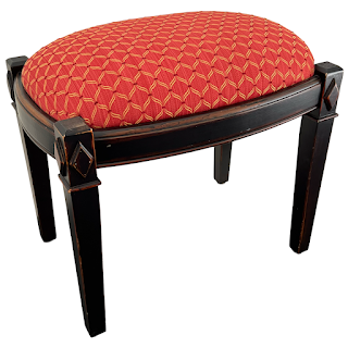 Jacquard Upholstered Footstool