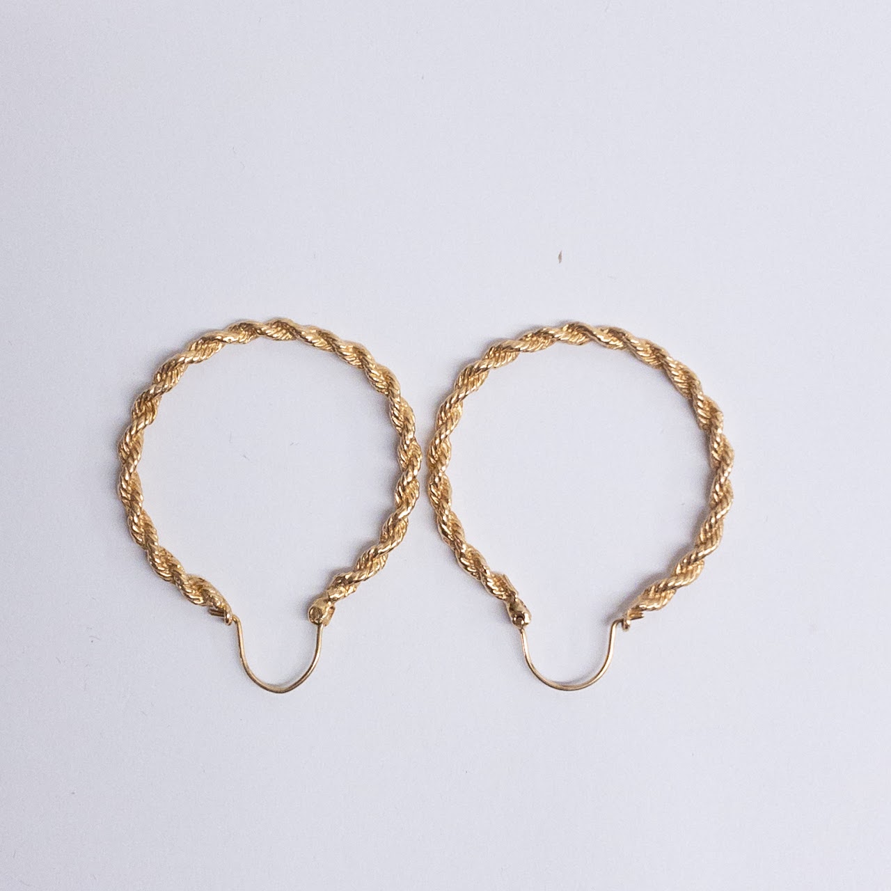 14K Gold Twisted Hoop Earrings