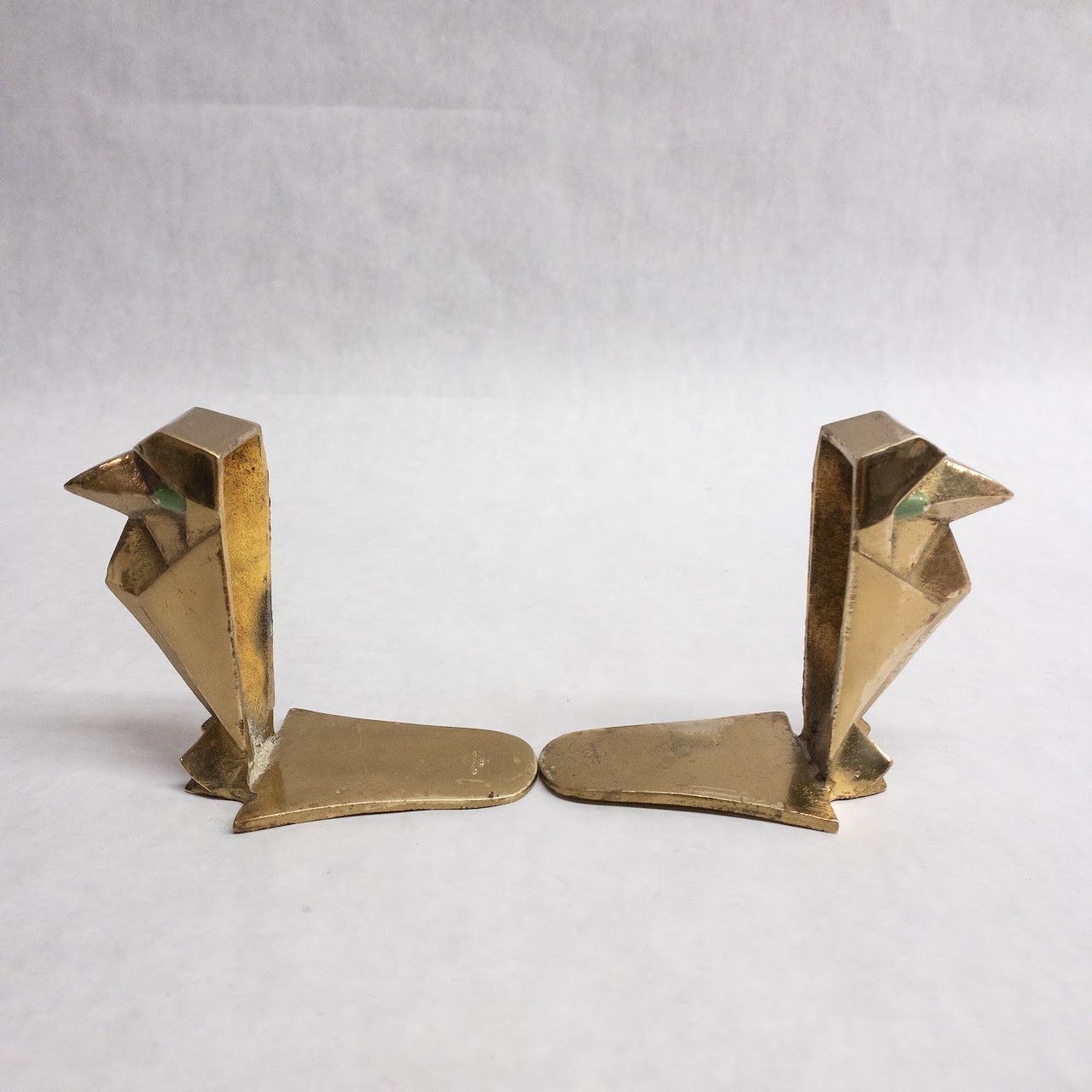 Art Brass Co. Vintage Geometric Bird Bookends