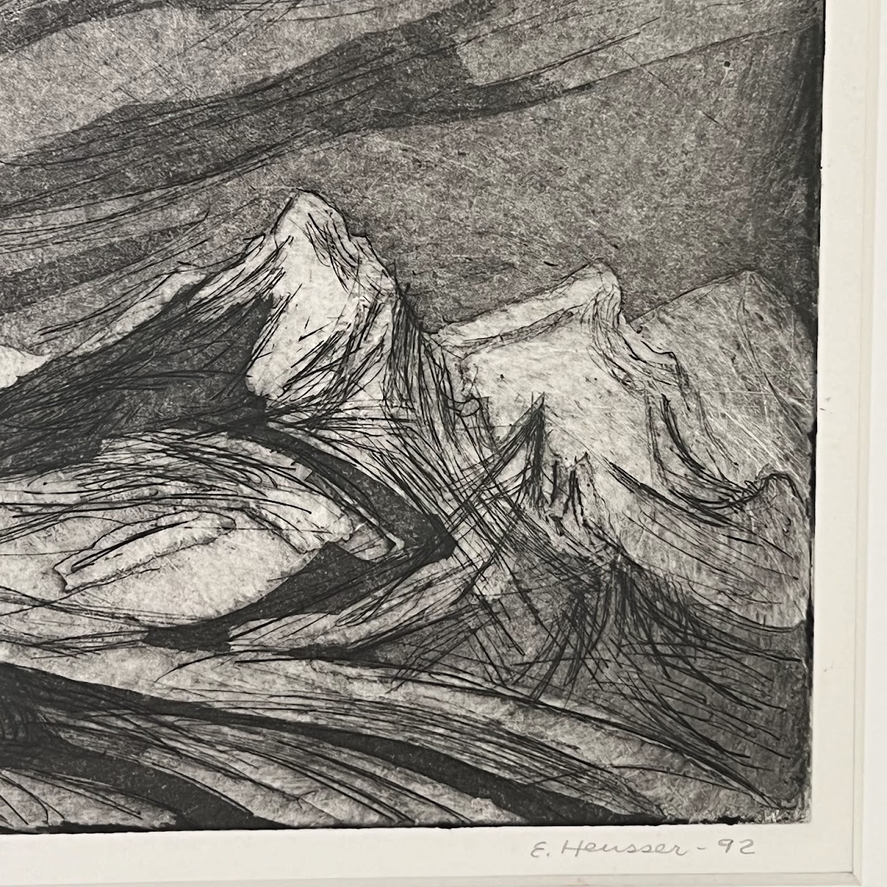 E. Heusser 'Ötztal Alps' Signed Etching and Aquatint