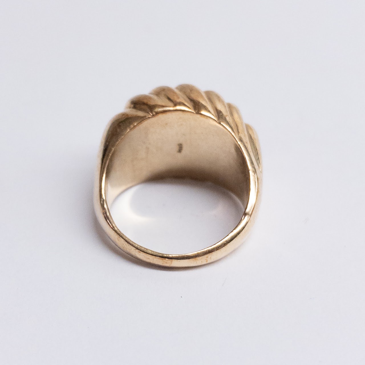 14K Gold Wave Ridged Ring