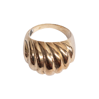 14K Gold Wave Ridged Ring