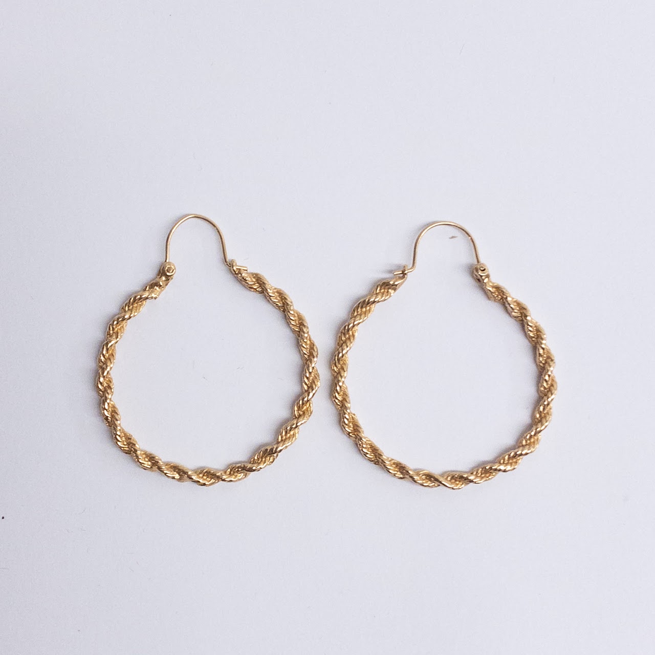 14K Gold Twisted Hoop Earrings