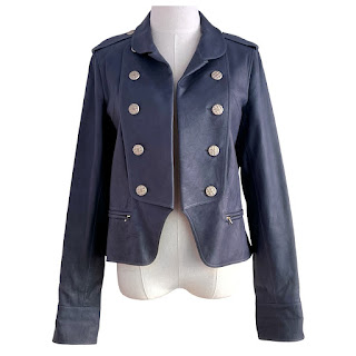 Chanel Deep Blue Lamb eather Jacket