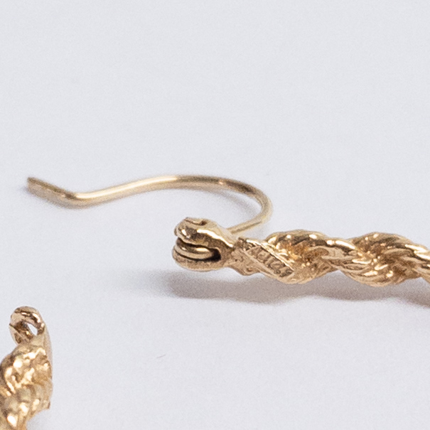 14K Gold Twisted Hoop Earrings