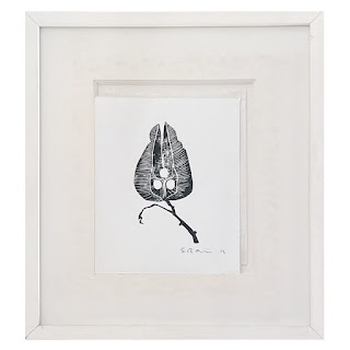 Contemporary Signed Botanical Woodcut