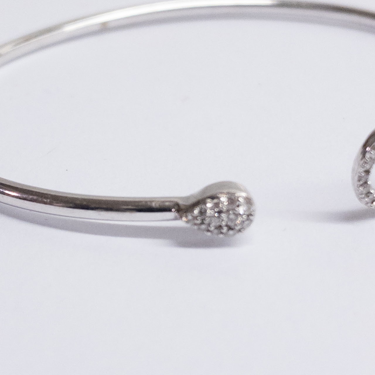 14K White Gold and Diamond Cuff Bracelet