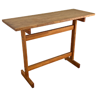 The Wood Shop, Inc. Solid Oak Butcher's Block Trestle Craft and Prep Table