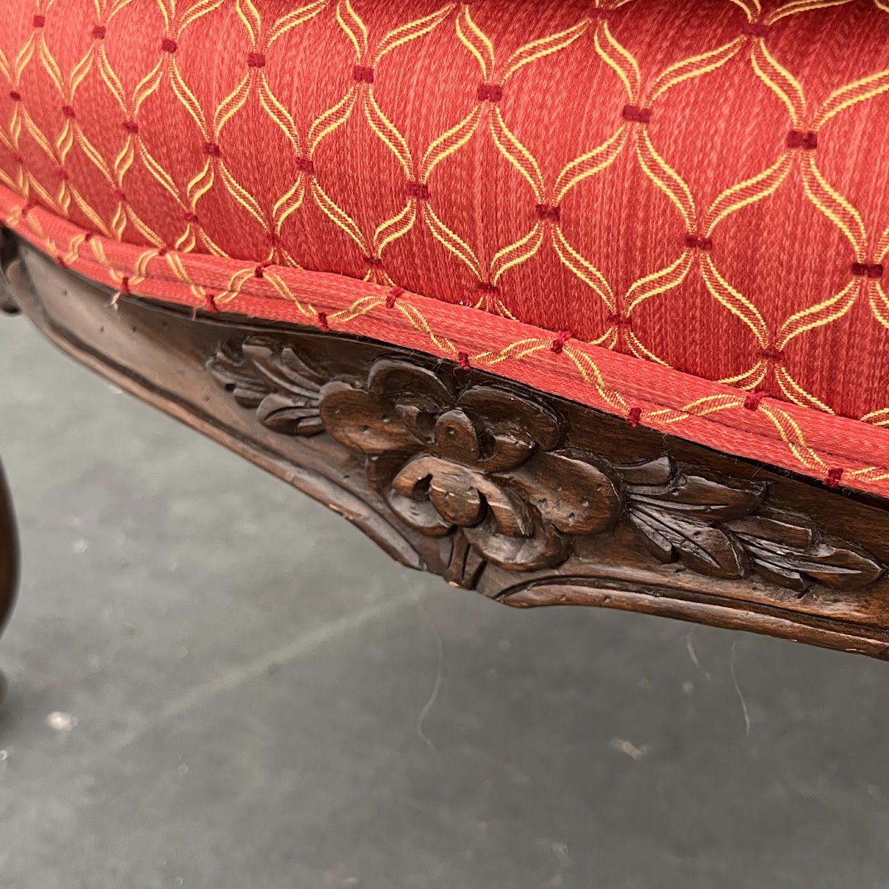 Louis XV Style Jacquard Upholstered Bergere