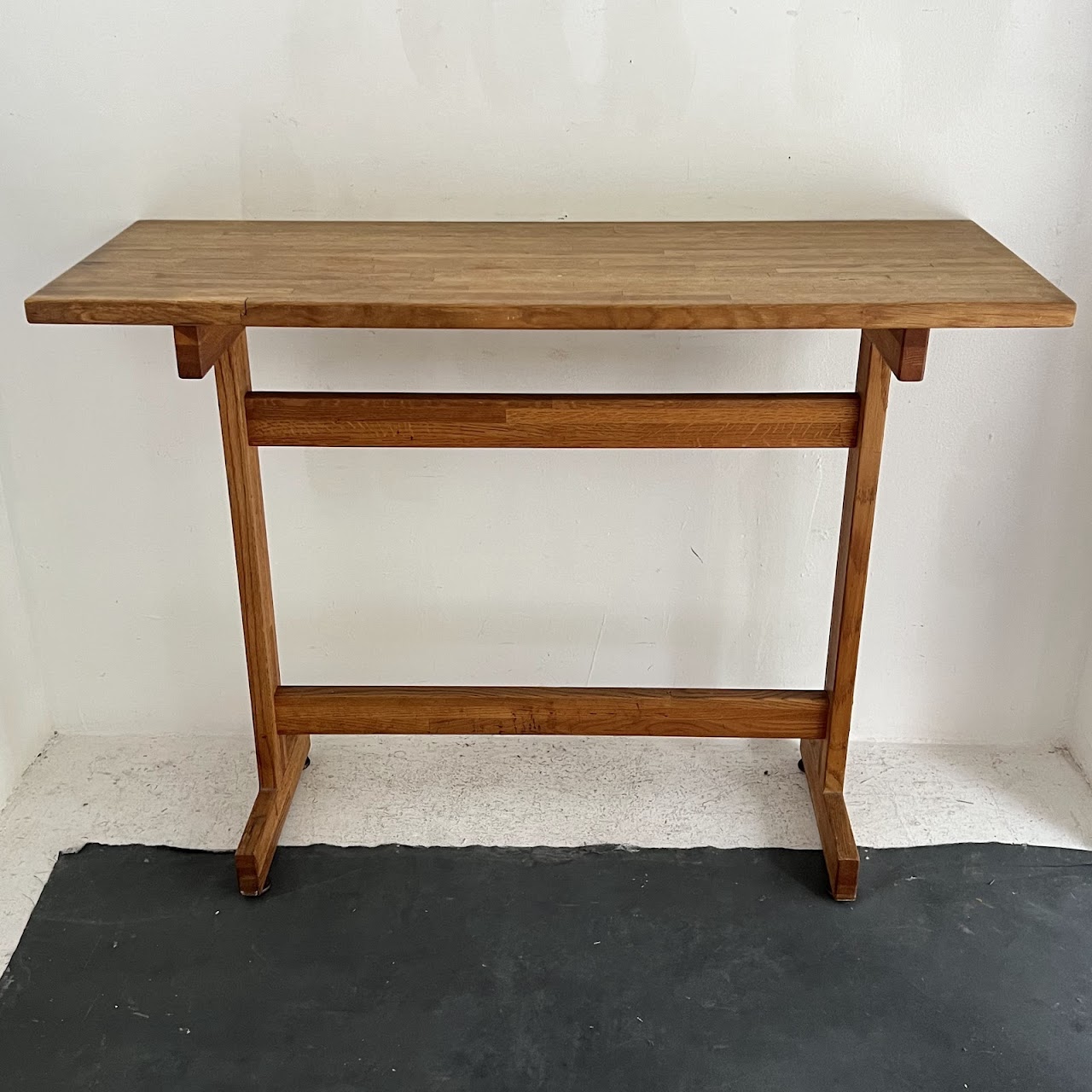 The Wood Shop, Inc. Solid Oak Butcher's Block Trestle Craft and Prep Table